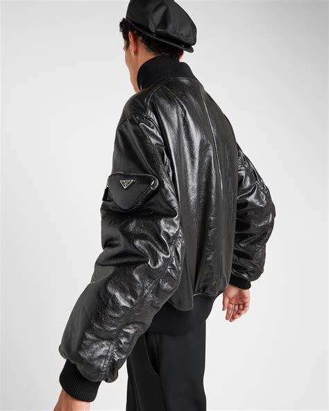 prada bomber jacket tiger|Prada nappa bomber jacket.